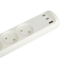 Удлинитель электрический U-3-1.5m-USB-W 3 розетки + 3xUSB A+C 1.5м 10А бел. Эра Б0069075 ТехноИмпульс
