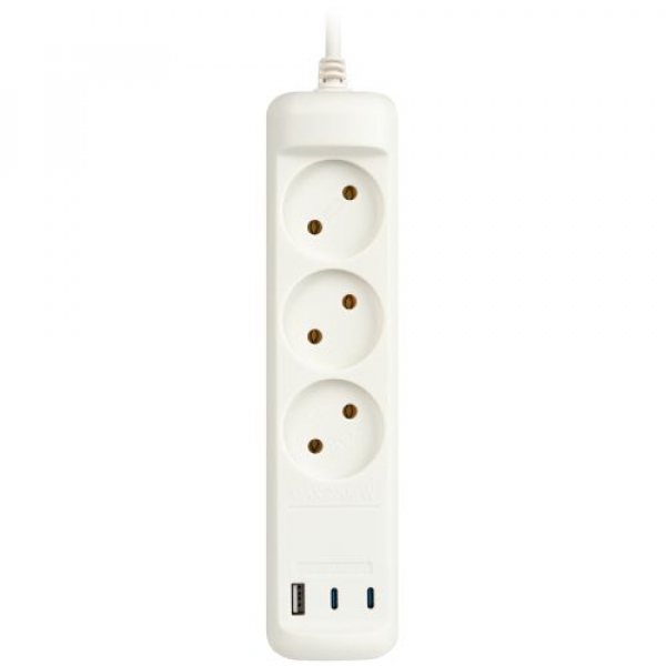 Удлинитель электрический U-3-3m-USB-W 3 розетки + 3xUSB A+C 3м 10А бел. Эра Б0069076 ТехноИмпульс