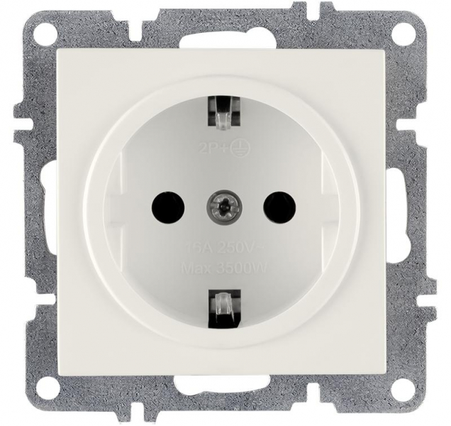 Розетка 1-м СП LAVIN/KAREN 16А IP20 с заземл. механизм бел. ARVIA 50 01 1000 217 ТехноИмпульс