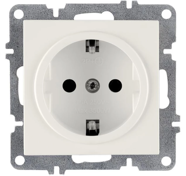Розетка 1-м СП LAVIN/KAREN 16А IP20 с заземл. механизм бел. ARVIA 50 01 1000 217 ТехноИмпульс