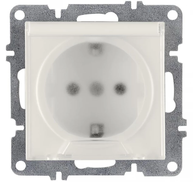 Розетка 1-м СП LAVIN/KAREN 16А IP20 с заземл. с крышкой механизм бел. ARVIA 50 01 1000 218 ТехноИмпульс