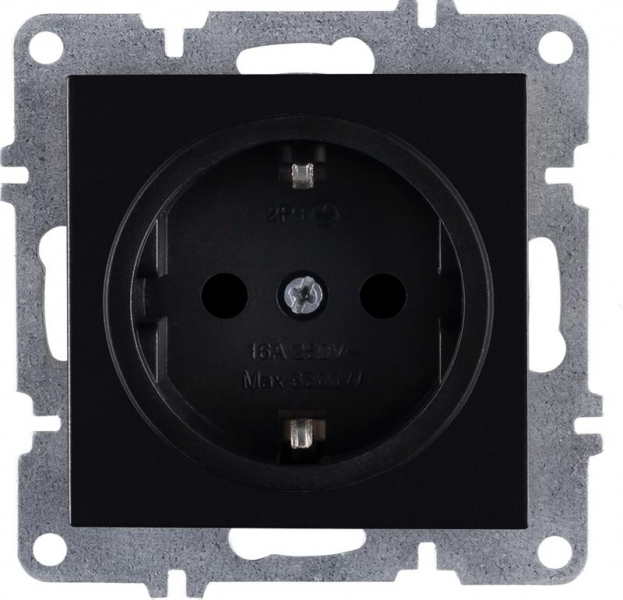 Розетка 1-м СП LAVIN/KAREN 16А IP20 с заземл. механизм черн. ARVIA 50 07 2000 217 ТехноИмпульс