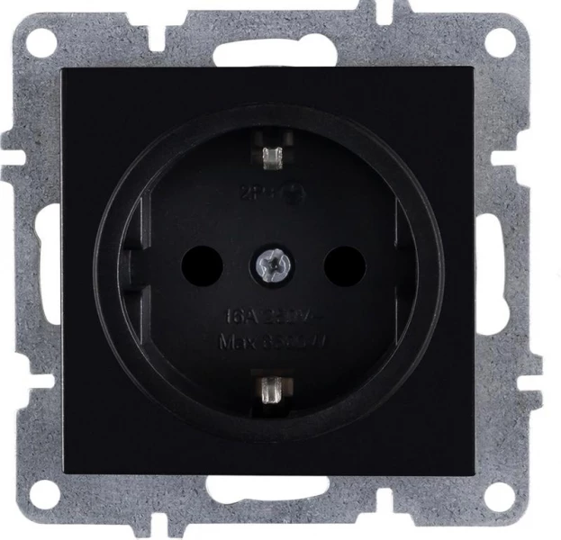 Розетка 1-м СП LAVIN/KAREN 16А IP20 с заземл. механизм черн. ARVIA 50 07 2000 217 ТехноИмпульс