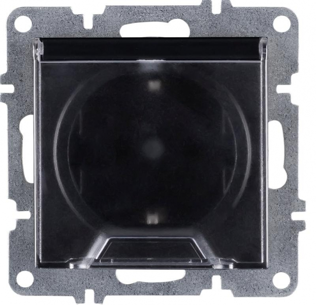 Розетка 1-м СП LAVIN/KAREN 16А IP20 с заземл. с крышкой механизм черн. ARVIA 50 07 2000 218 ТехноИмпульс