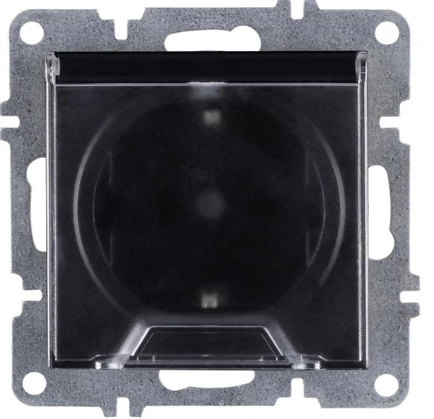 Розетка 1-м СП LAVIN/KAREN 16А IP20 с заземл. с крышкой механизм черн. ARVIA 50 07 2000 218 ТехноИмпульс