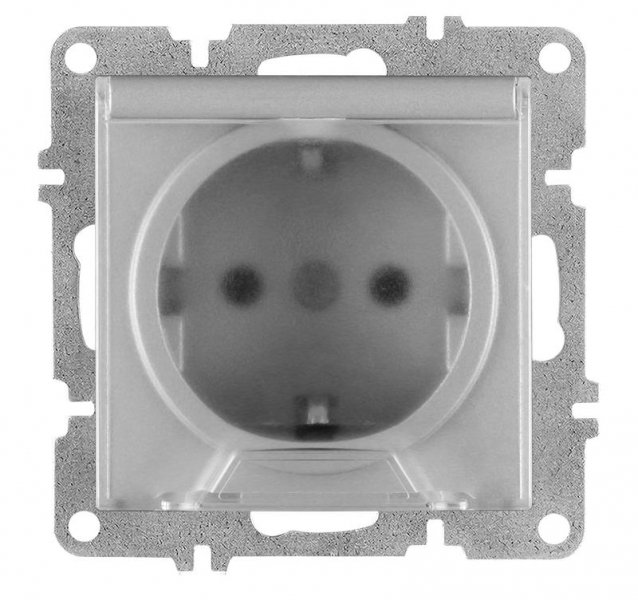 Розетка 1-м СП LAVIN/KAREN 16А IP20 с заземл. с крышкой механизм сер. ARVIA 50 03 2000 218 ТехноИмпульс