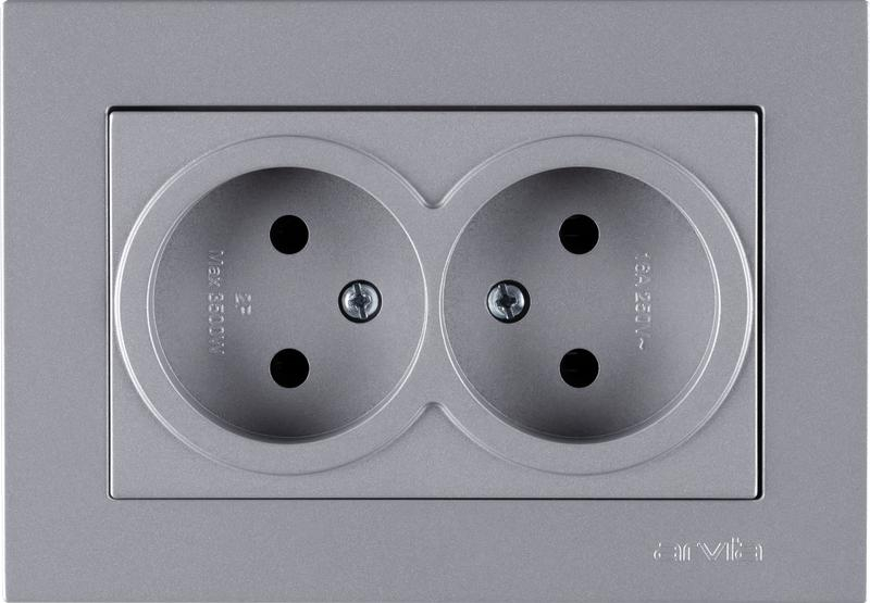 Розетка 2-м СП KAREN 16А IP20 без заземл. в сборе сер. ARVIA 20 03 2000 908 ТехноИмпульс