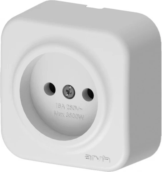 Розетка 1-м СП ARIA 16А IP20 без заземл. бел. ARVIA 25 01 1000 215 ТехноИмпульс