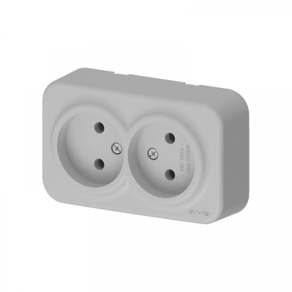 Розетка 2-м СП ARIA 16А IP20 без заземл. сер. ARVIA 25 22 1000 908 ТехноИмпульс