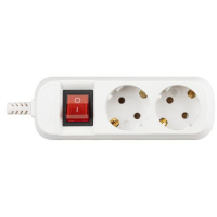 Колодка 2-м KX-2es с заземл. с выкл. бел. Эра Б0071871 ТехноИмпульс