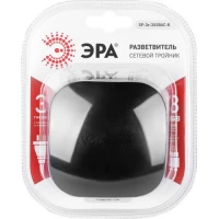 Разветвитель 3-м SP-3e-3USBAC-B + 3 USB A+C с заземл. со шторками 16А чер. Эра Б0069082 ТехноИмпульс