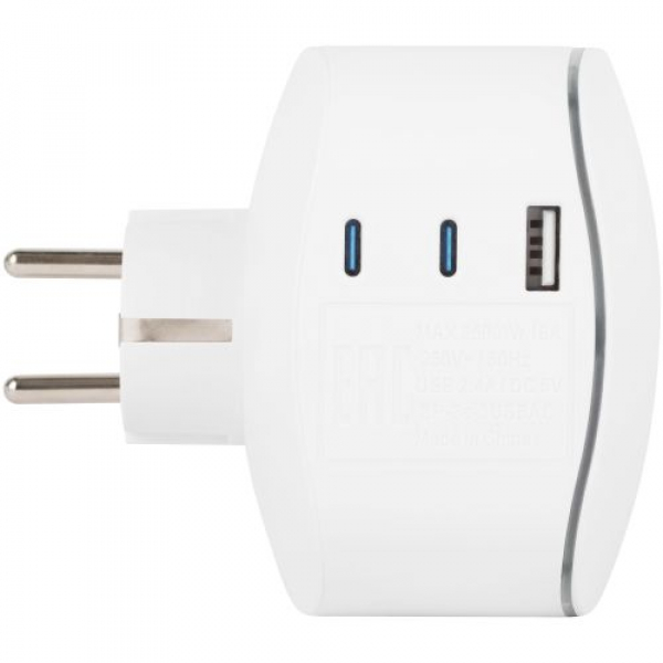 Разветвитель 3-м SP-3e-3USBAC-W + 3 USB A+C с заземл. со шторками 16А бел. Эра Б0069081 ТехноИмпульс