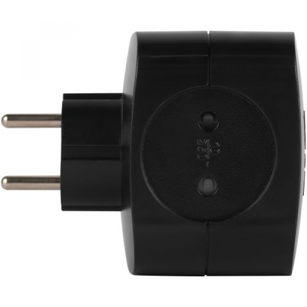 Разветвитель 4-м SP-4-3USBAC-B + 3 USB A+C со шторками 10А чер. Эра Б0069084 ТехноИмпульс