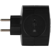 Разветвитель 4-м SP-4-3USBAC-B + 3 USB A+C со шторками 10А чер. Эра Б0069084 ТехноИмпульс