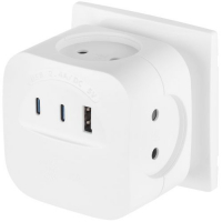 Разветвитель 4-м SP-4-3USBAC-W + 3 USB A+C со шторками 10А бел. Эра Б0069083 ТехноИмпульс