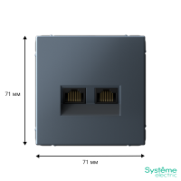 Розетка компьютерная 2-м ArtGallery RJ45 + RJ45 кат.5E механизм грифель SE GAL000785 ТехноИмпульс