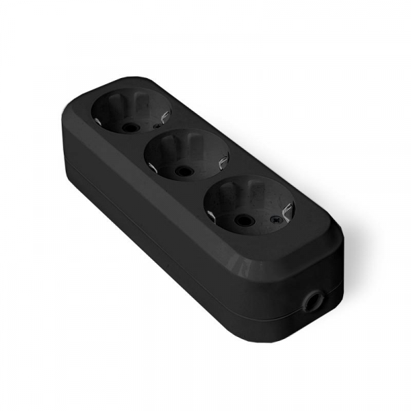 Колодка удлинителя 3-м с заземл. АБС-пластик черн. UNIVersal 1307 ТехноИмпульс