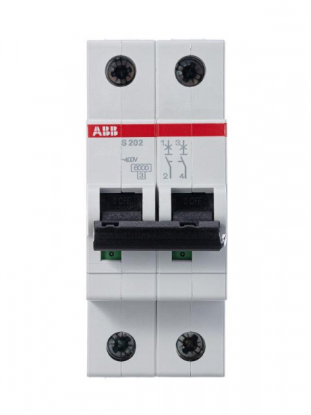 Выключатель автоматический модульный 2п C 40А 6кА S202 C40 ABB 2CDS252001R0404 ТехноИмпульс