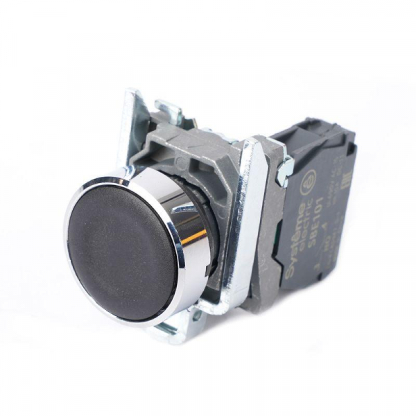 Кнопка модульная SB4 в сборе 22мм с возвратом металл 1НО черн. SE SB4BA21 ТехноИмпульс