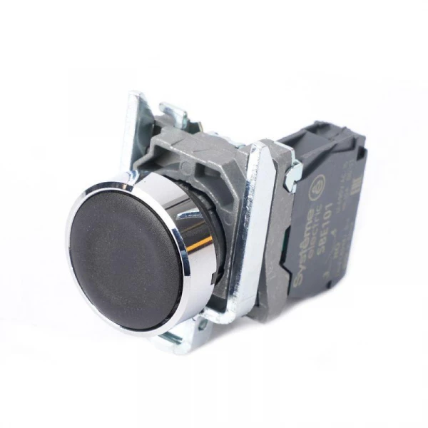 Кнопка модульная SB4 в сборе 22мм с возвратом металл 1НО черн. SE SB4BA21 ТехноИмпульс