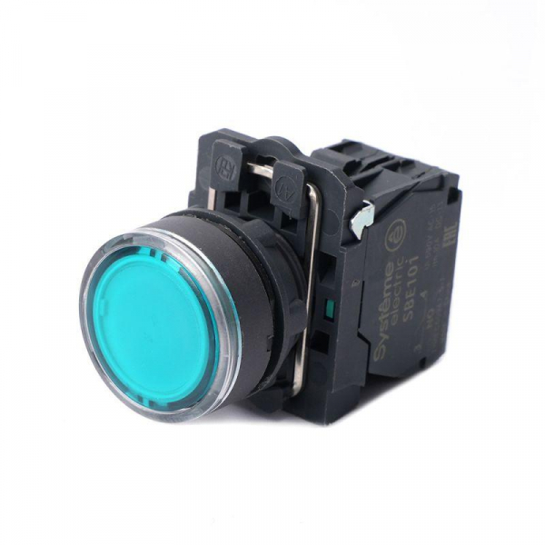 Кнопка модульная SB5 с подсветкой в сборе 22мм пластик 24ВDC 1НО зел. SE SB5AW33B1 ТехноИмпульс