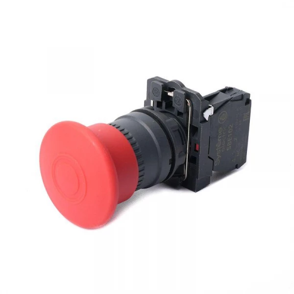 Кнопка аварийного останова SB5 в сборе 22мм 40мм тяни-толкай пластик 1НЗ SE SB5AT842 ТехноИмпульс