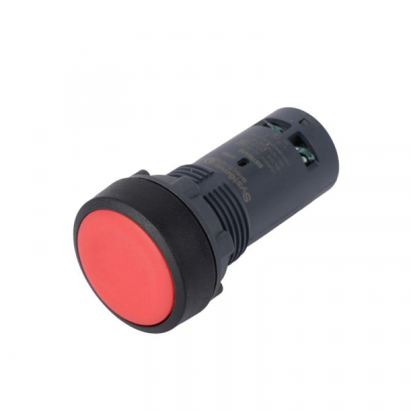 Кнопка моноблочная SB7 22мм с возвратом пластик 1НО+1НЗ IP65 красн. SE SB7NA45 ТехноИмпульс