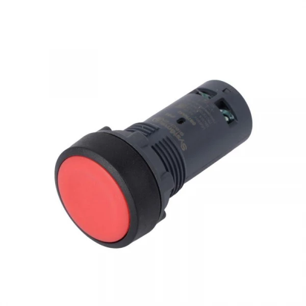 Кнопка моноблочная SB7 22мм с возвратом пластик 1НО+1НЗ IP65 красн. SE SB7NA45 ТехноИмпульс