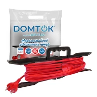 Удлинитель-шнур на рамке 1х50м без заземл. 16А IP44 3.5кВт КГ 2х1.5 АРКТИК морозостойкий DOMTOK 2598 ТехноИмпульс