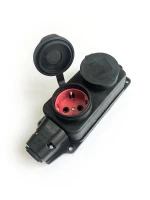 Колодка удлинителя 2-м 16А IP44 с заземл. каучук черн. КОСМОС KKsm-2g-Z-IP(B)16A ТехноИмпульс