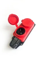 Колодка удлинителя 2-м 16А IP44 с заземл. каучук красн. КОСМОС KKsm-2g-Z-IP(R)16A ТехноИмпульс