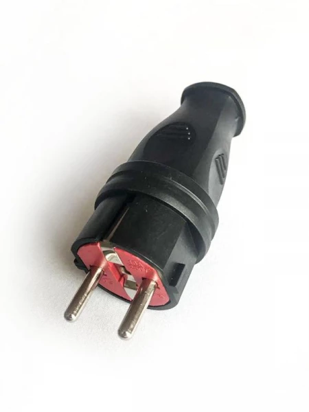 Вилка прямая 16А IP44 черн. КОСМОС VKsm-Z-IP(B)16A ТехноИмпульс