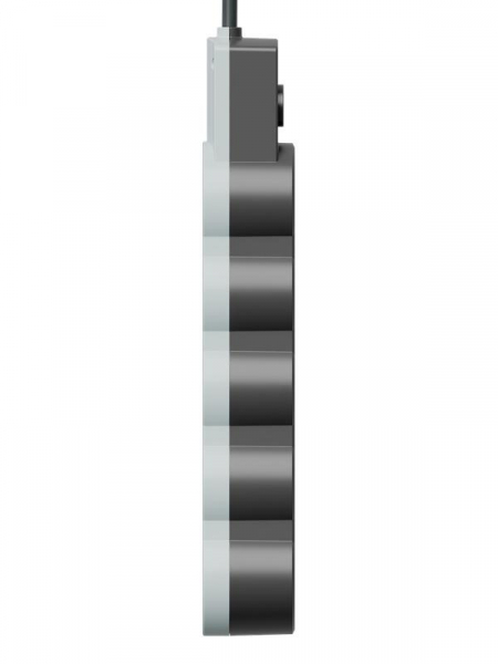 Удлинитель 3х1.5м с заземл. 10А IP20 USB 2500Вт 220В ПВС 3х1 с выкл. черн. КОСМОС YKsm1.5m4g-Z-VU10А-B ТехноИмпульс