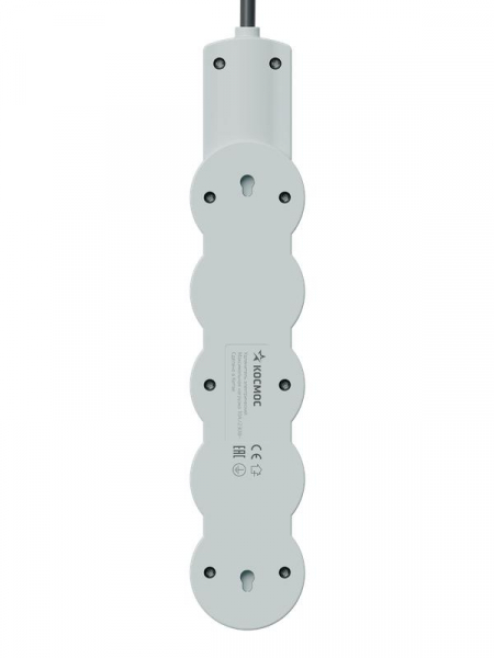 Удлинитель 3х1.5м с заземл. 10А IP20 USB 2500Вт 220В ПВС 3х1 с выкл. черн. КОСМОС YKsm1.5m4g-Z-VU10А-B ТехноИмпульс