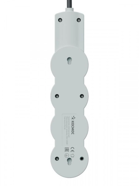 Удлинитель 3х3м с заземл. 10А IP20 USB 2800Вт 220В ПВС 3х1 с выкл. черн. КОСМОС YKsm3m3g-Z-VU10А-B ТехноИмпульс