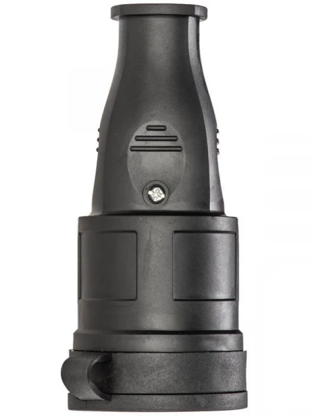 Розетка 16А IP44 прямая с заземл. каучук черн. КОСМОС RKsm-Z-IP(B)16A ТехноИмпульс