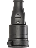Розетка 16А IP44 прямая с заземл. каучук черн. КОСМОС RKsm-Z-IP(B)16A ТехноИмпульс
