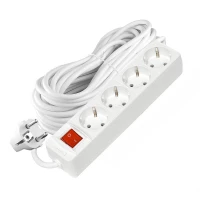 Удлинитель 4х10м с заземл. 16А IP20 3х1 с выкл. бел. DOMTOK 2405 ТехноИмпульс