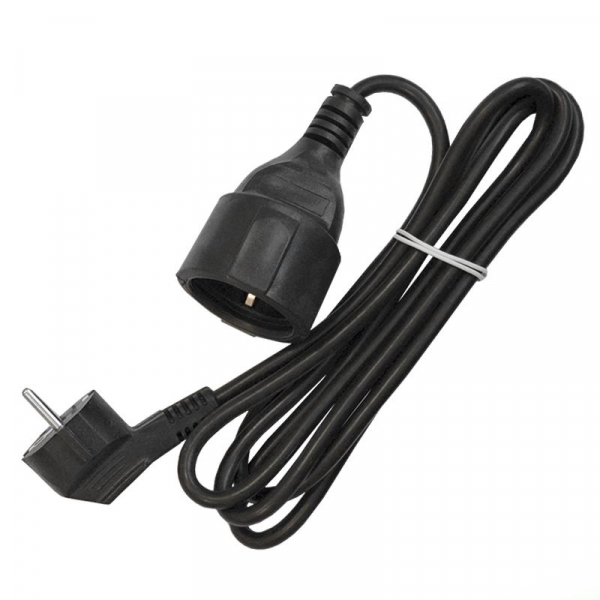 Удлинитель-шнур 1х2м с заземл. 16А IP20 ПВС 3х1 черн. DOMTOK 2341 ТехноИмпульс