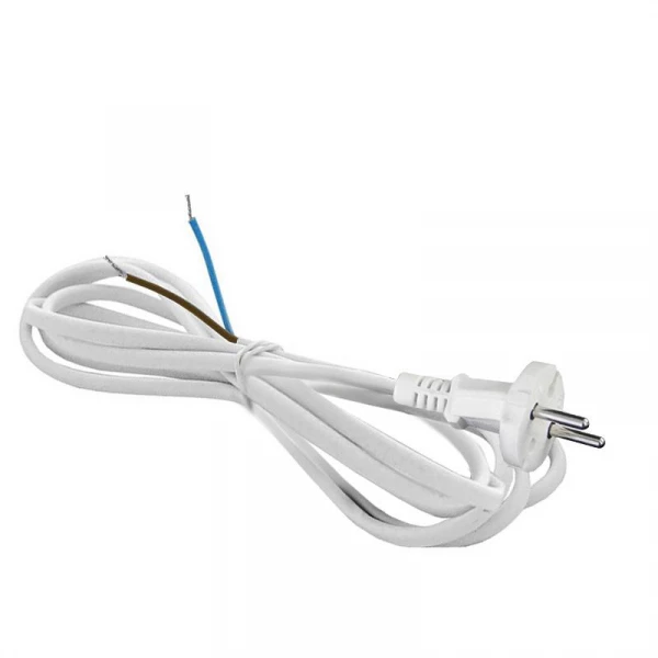 Шнур сетевой с вилкой 2м без заземл. 10А ПВС 2х1 бел. DOMTOK 2771 ТехноИмпульс