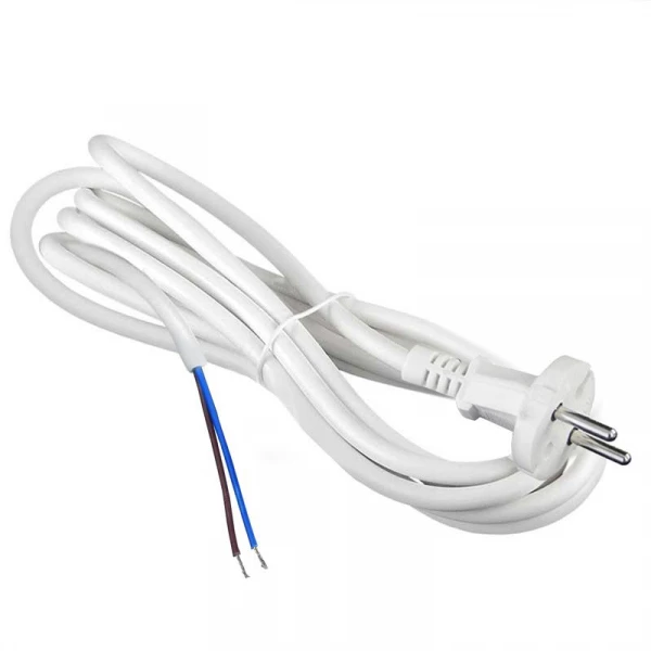 Шнур сетевой с вилкой 3м без заземл. 10А ПВС 2х1 бел. DOMTOK 2772 ТехноИмпульс