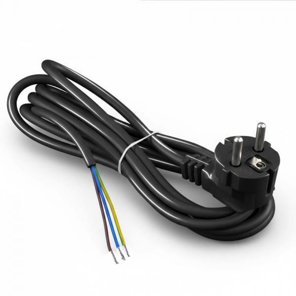 Шнур сетевой с вилкой 3м с заземл. 10А ПВС 3х1 черн. DOMTOK 2781 ТехноИмпульс