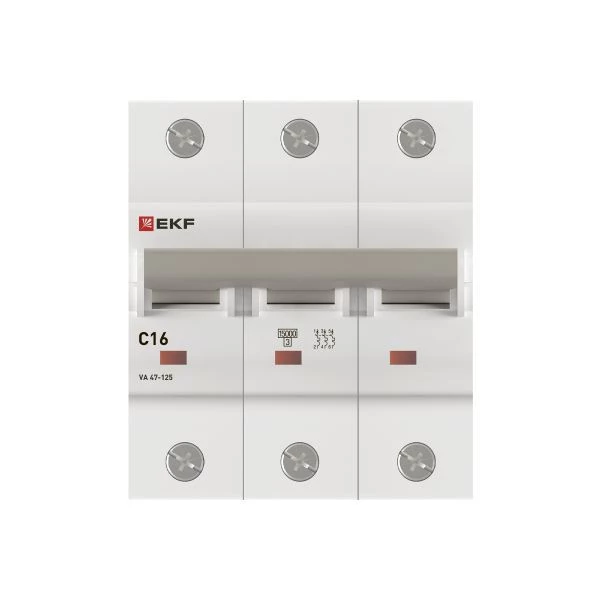 Выключатель автоматический 3п C 16А 15кА ВА 47-125 PROxima EKF mcb47125-3-16C ТехноИмпульс