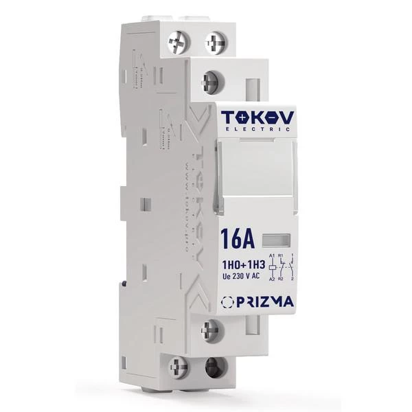 Контактор модульный 18мм 16А 230В АС 1НО 1НЗ PRIZMA TOKOV ELECTRIC TKE-PZ-MC-1-16-230-11 ТехноИмпульс