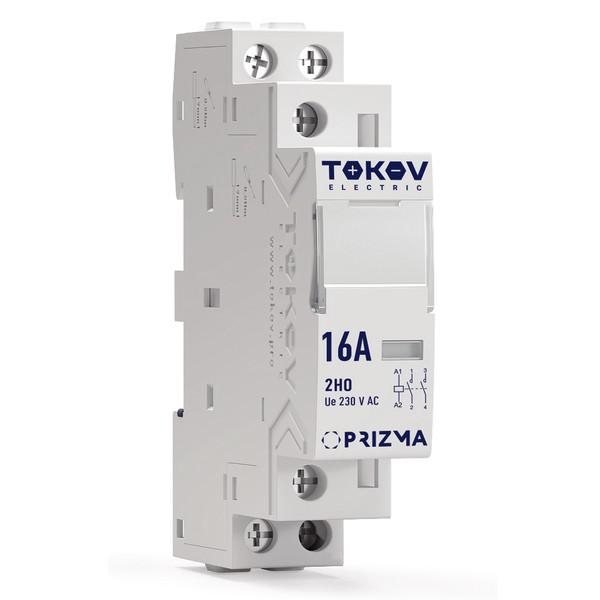 Контактор модульный 18мм 16А 230В АС 2НО PRIZMA TOKOV ELECTRIC TKE-PZ-MC-1-16-230-20 ТехноИмпульс