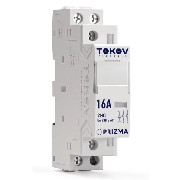 Контактор модульный 18мм 16А 230В АС 2НО PRIZMA TOKOV ELECTRIC TKE-PZ-MC-1-16-230-20 ТехноИмпульс