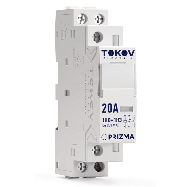 Контактор модульный 18мм 20А 230В АС 1НО 1НЗ PRIZMA TOKOV ELECTRIC TKE-PZ-MC-1-20-230-11 ТехноИмпульс