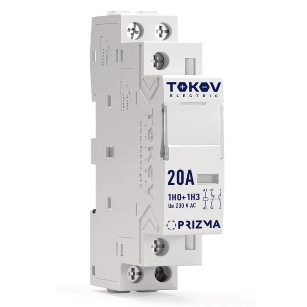 Контактор модульный 18мм 20А 230В АС 1НО 1НЗ PRIZMA TOKOV ELECTRIC TKE-PZ-MC-1-20-230-11 ТехноИмпульс