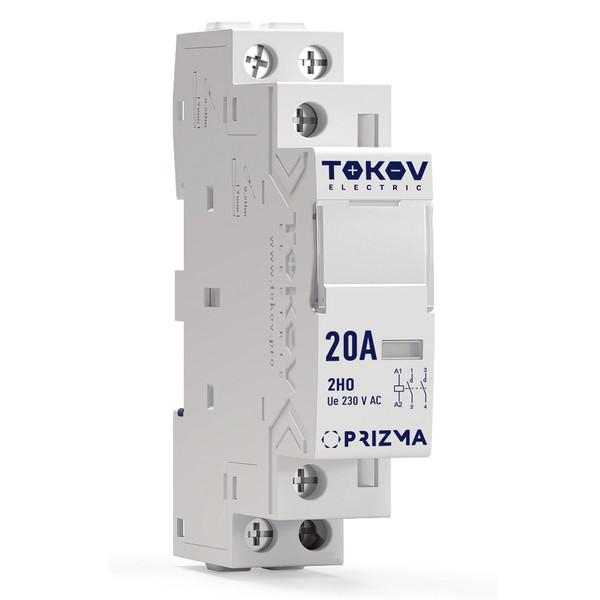 Контактор модульный 18мм 25А 230В АС 1НО 1НЗ PRIZMA TOKOV ELECTRIC TKE-PZ-MC-1-25-230-11 ТехноИмпульс