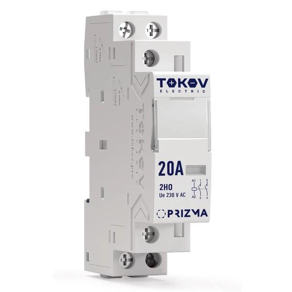 Контактор модульный 18мм 25А 230В АС 1НО 1НЗ PRIZMA TOKOV ELECTRIC TKE-PZ-MC-1-25-230-11 ТехноИмпульс
